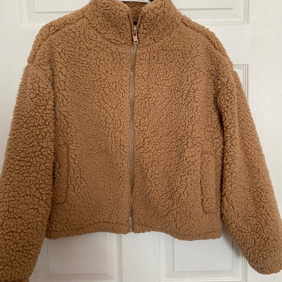 PacSun Tan Cozy Sherpa Jacket/Faux Fur Teddy Coat - Picture 2 of 3